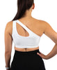 Load image into Gallery viewer, One Shoulder Sports Bra in White