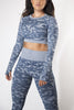 Load image into Gallery viewer, Camo Seamless Long Sleeve Crop in Steel