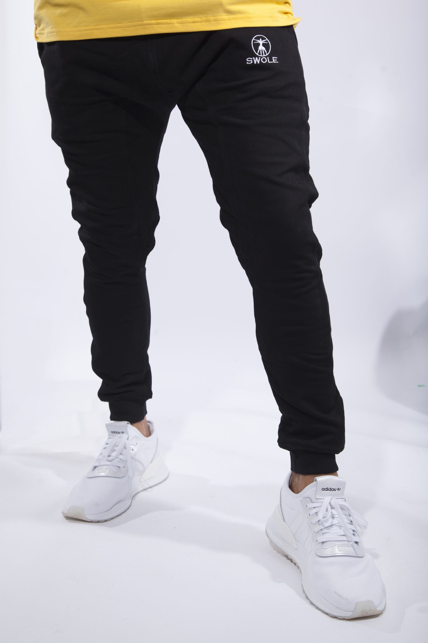 Plain Tapered Joggers in Black