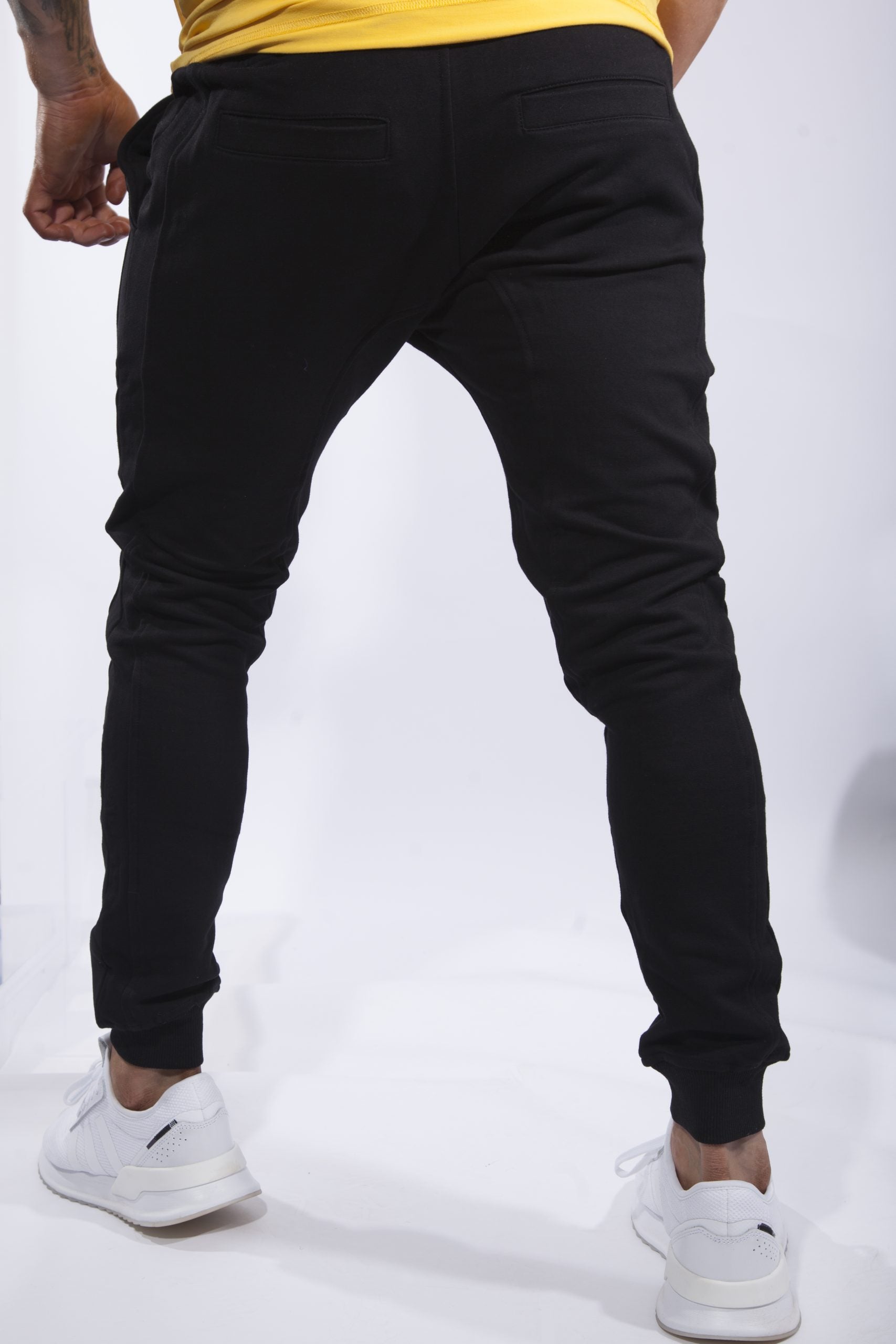 Plain Tapered Joggers in Black