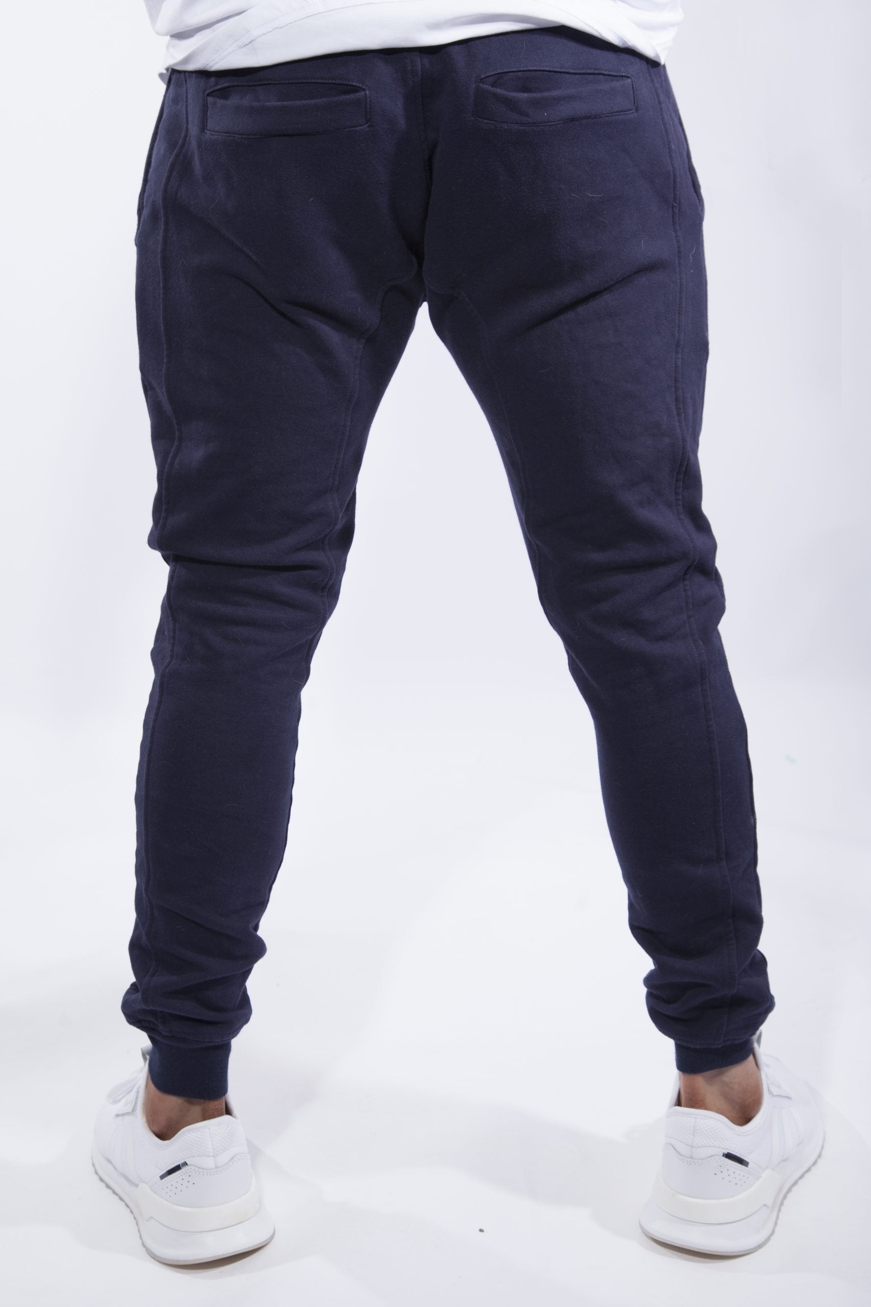 Plain Tapered Joggers in Navy