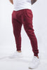 Plain Tapered Joggers in Maroon