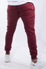 Plain Tapered Joggers in Maroon
