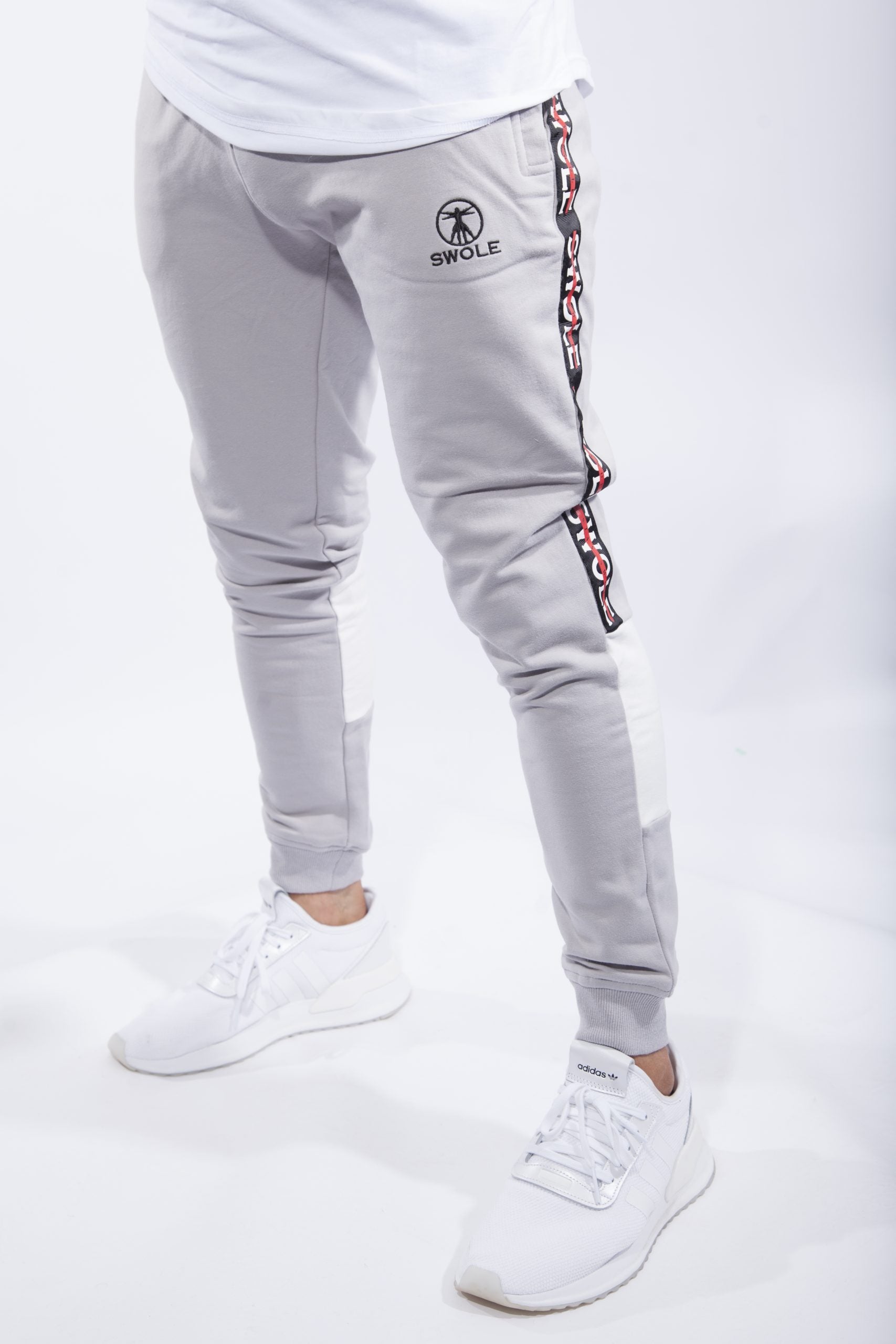 Swole Tapered Muscle Fit Joggers in Grey