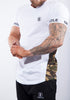 Camo Side Print Raglan T-Shirt in White