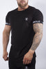 Swole Elastic Arm Raglan T-Shirt in Black