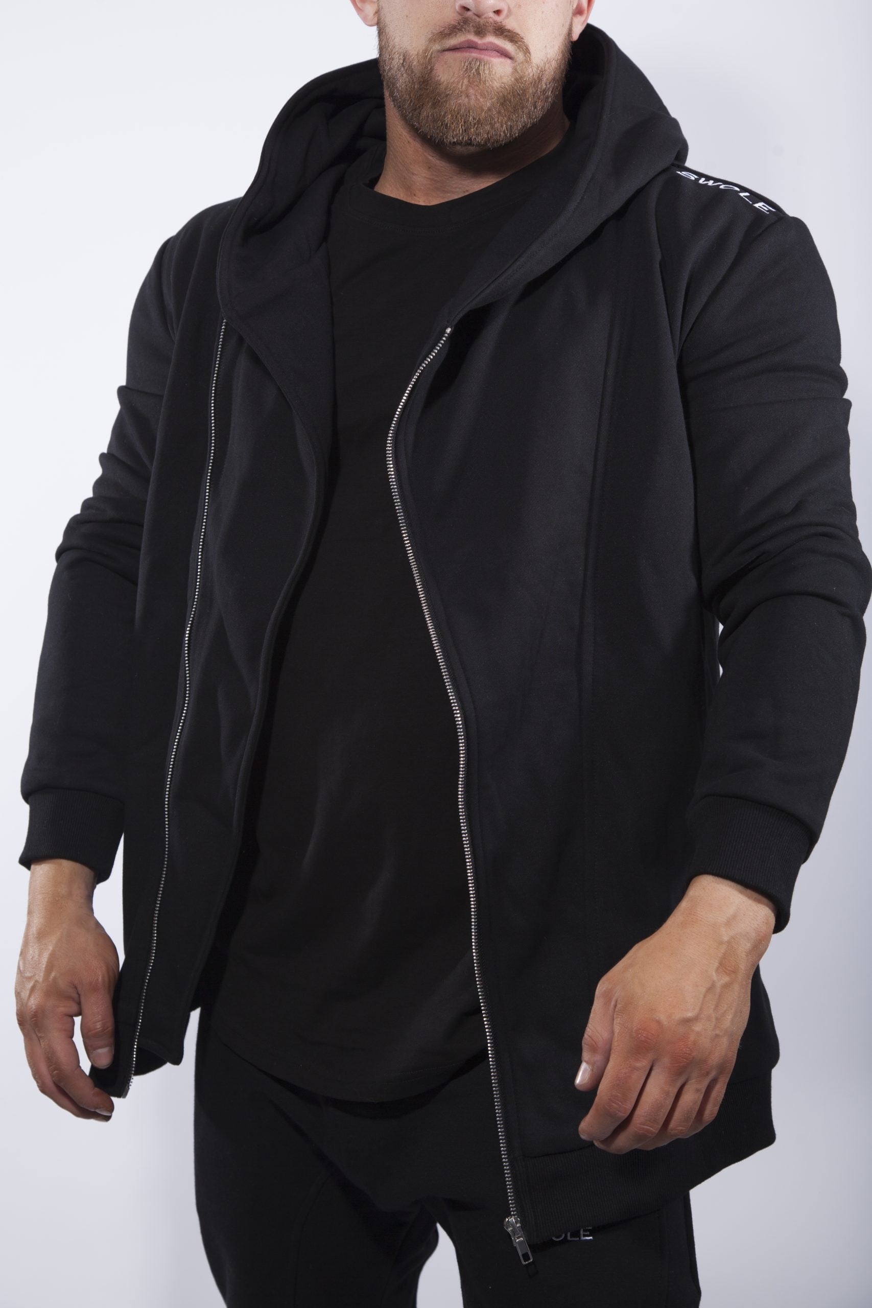 Asymmetric Zip Jacket in Black