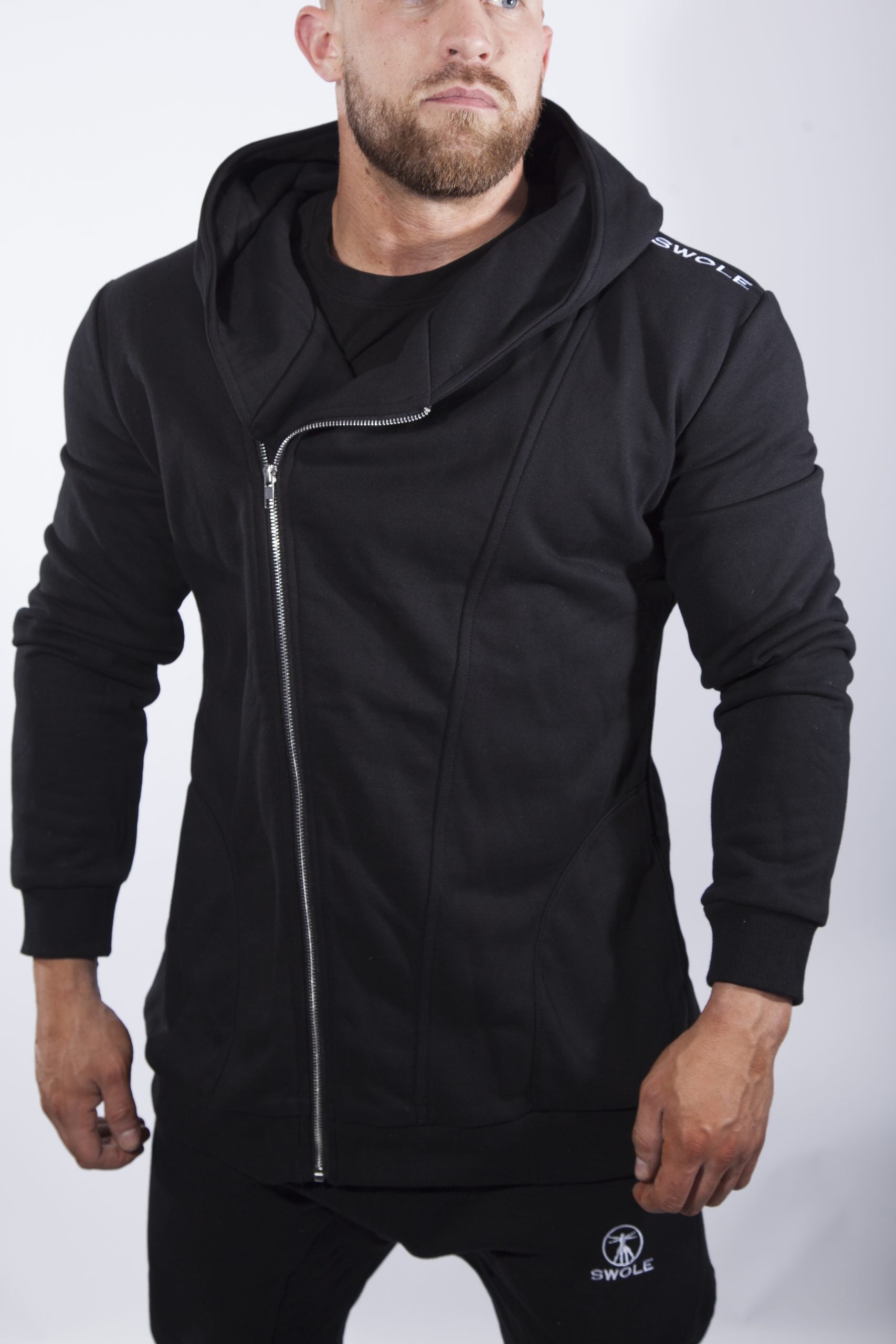 Asymmetric Zip Jacket in Black