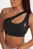 One Shoulder Sports Bra in Black