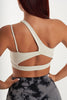 One Shoulder Pro Sports Bra in Cream