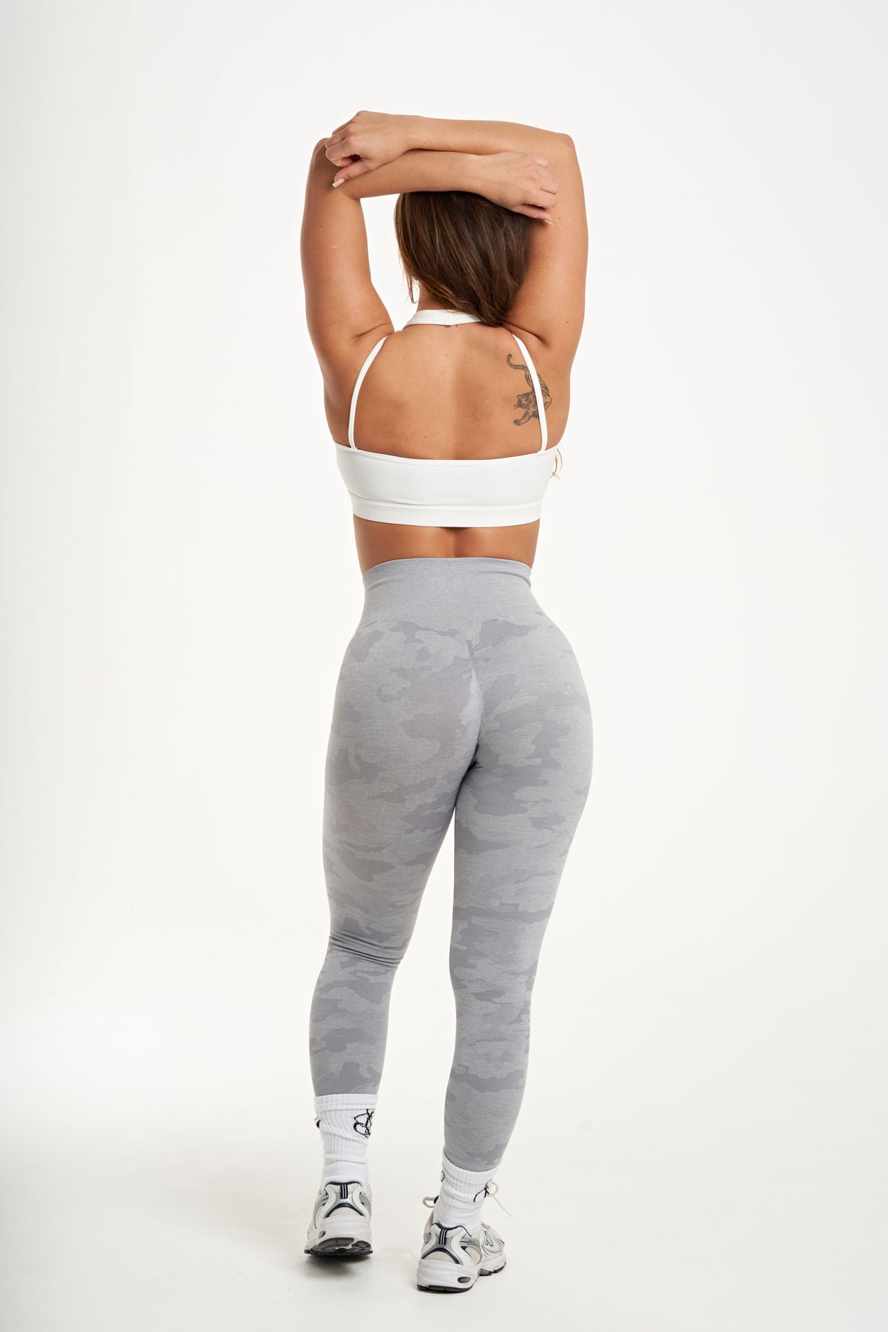 Camo Seamless High Waisted Leggings in Silver