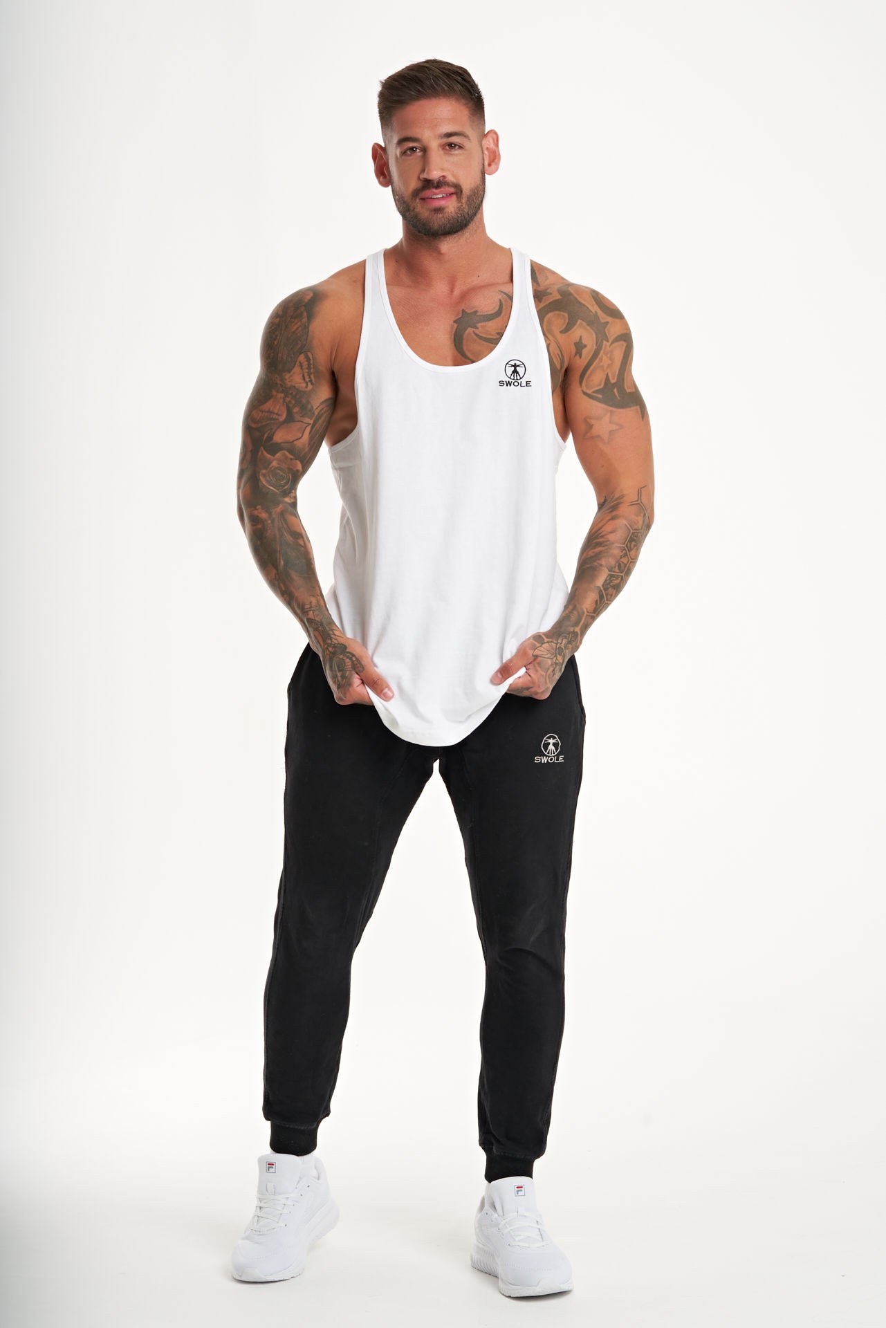Stringer Large Logo Vest in White