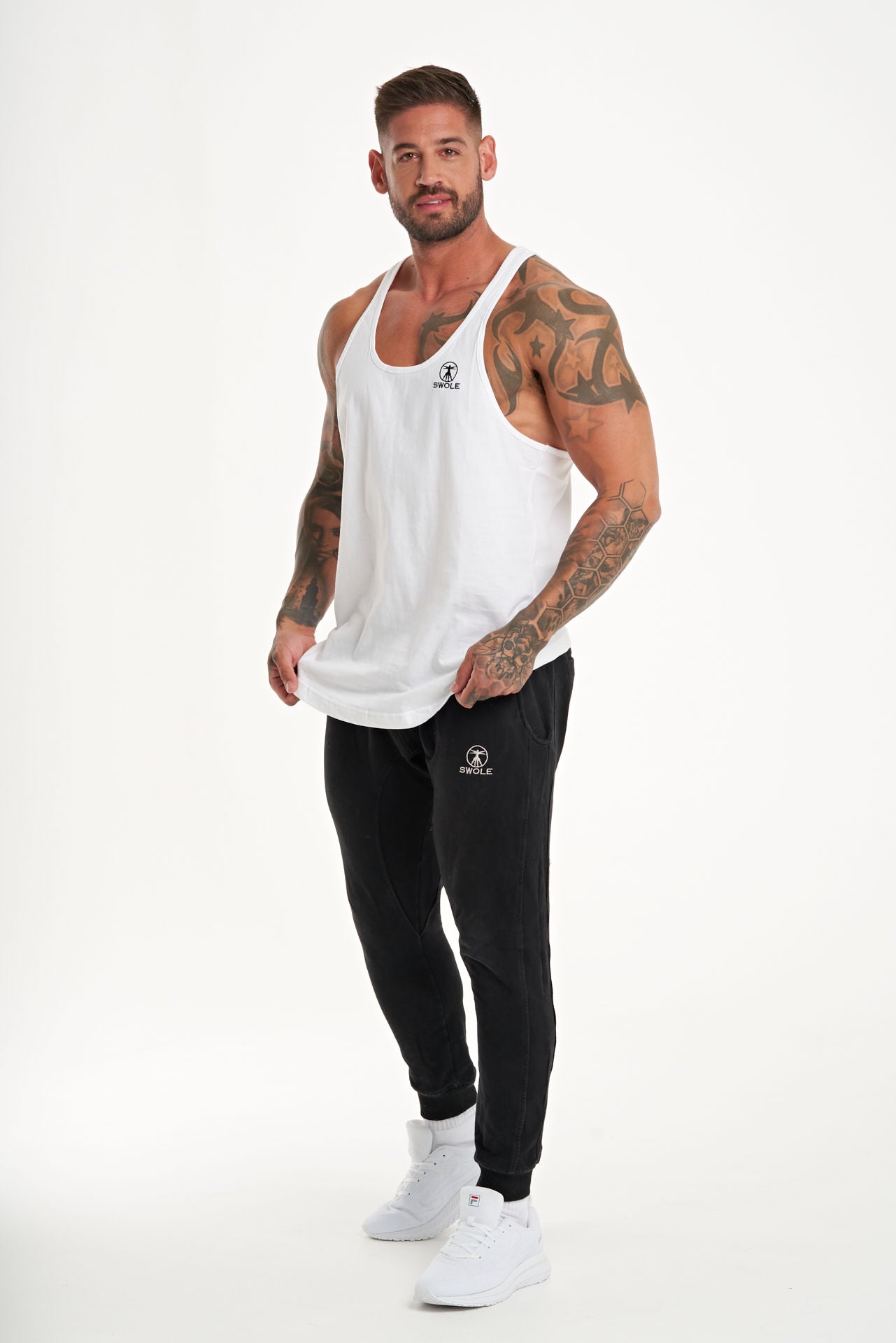 Stringer Large Logo Vest in White