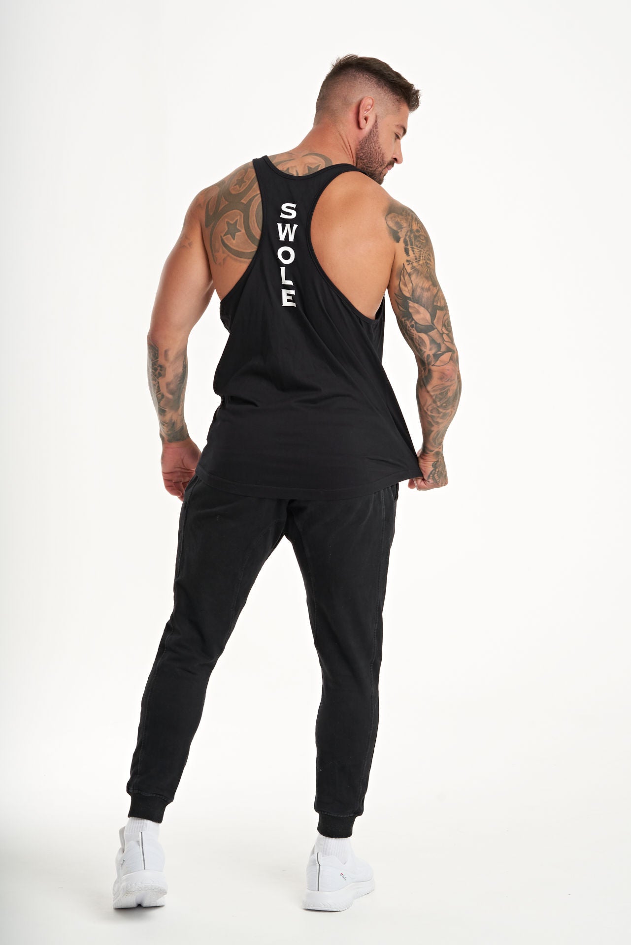 Small Logo Stringer Vest in Black