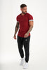 Load image into Gallery viewer, Swole Elastic Arm Raglan T-Shirt in Maroon